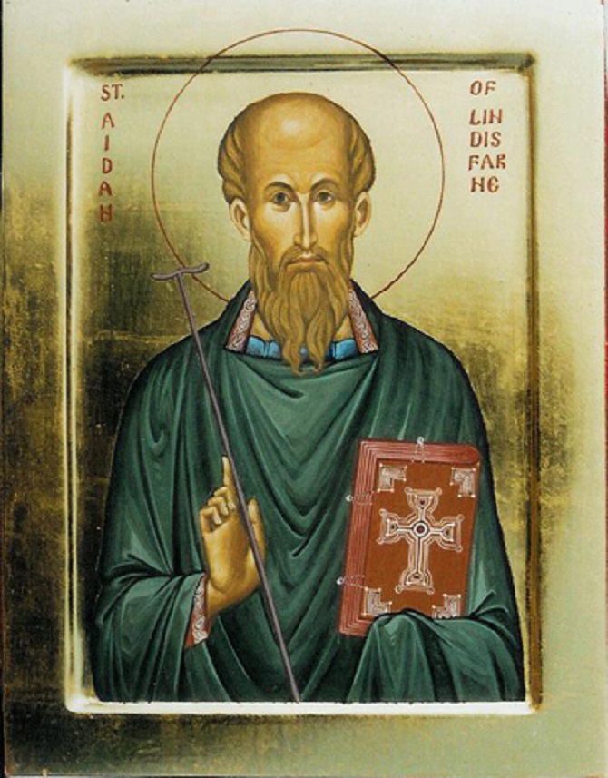 Risultati immagini per icone di Saint Aidan de Lindisfarne, abbé-évêque et thaumaturge, apôtre de la Northumbrie