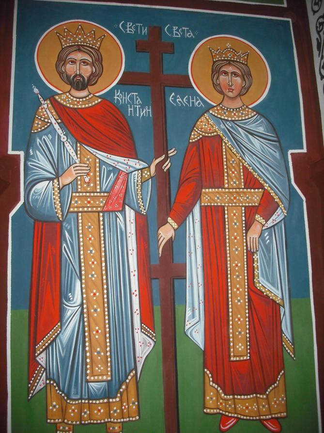 St constantine and st helena fresco in the church of st nicholas in mramorec 11